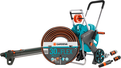 Gardena Comfort FLEX 1/2 30m CleverRoll M Large Sproeierpakket is nooit meer leverbaar