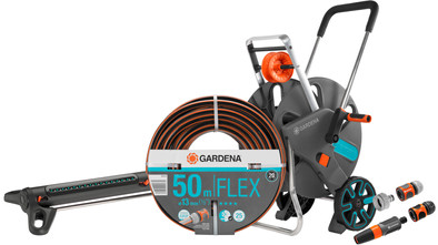 Gardena Comfort FLEX 50m CleverRoll L Medium Sproeierpakket is nooit meer leverbaar