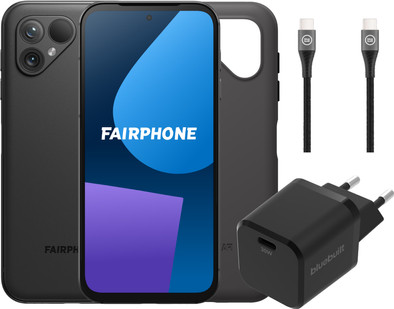 Fairphone 5 256GB Zwart 5G + Accessoirepakket is nooit meer leverbaar