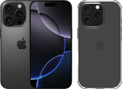 Apple iPhone 16 Pro 128GB Black Titanium + BlueBuilt Protective Back Cover Transparant is nooit meer leverbaar