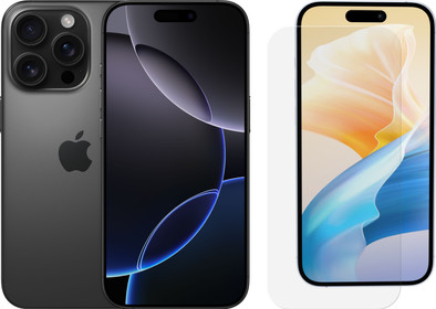 Apple iPhone 16 Pro 256GB Black Titanium +  BlueBuilt Screenprotector Glas is nooit meer leverbaar