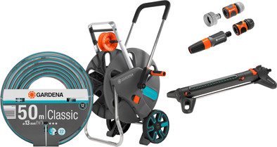 Gardena Classic 1&#x2F;2 50 Meter CleverRoll L Easy Medium Sproeierpakket is nooit meer leverbaar