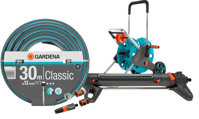 Gardena Classic 1/2" 30 meter CleverRoll M Large Sproeierpakket is nooit meer leverbaar