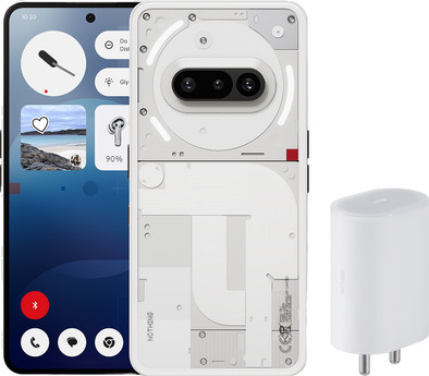 Nothing Phone (3a) 128GB Wit 5G + Nothing Power Delivery Oplader 45W Wit is nooit meer leverbaar