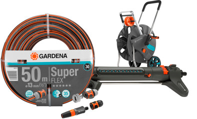 GARDENA Premium SuperFLEX 50m CleverRoll M Small Sprinkler Pack is no longer available