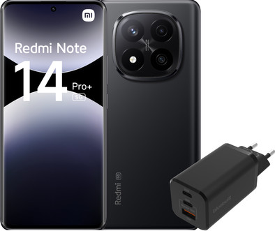 Redmi Note 14 Pro+ 512GB Zwart 5G + BlueBuilt Oplader met 3 Usb Poorten 65W Zwart is nooit meer leverbaar
