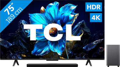 TCL 75" QLED P71K 4K (2025) + TCL S55H 2.1 Soundbar is nooit meer leverbaar