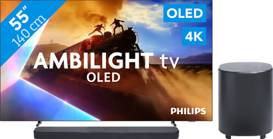 Philips Ambilight 55'' OLED760 4K (2025) + JBL Bar 500 MK2 Zwart is nooit meer leverbaar