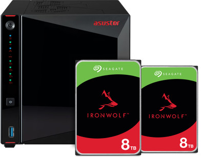 ASUSTOR AS5404T + Seagate Ironwolf 16TB (2x8TB) is nooit meer leverbaar