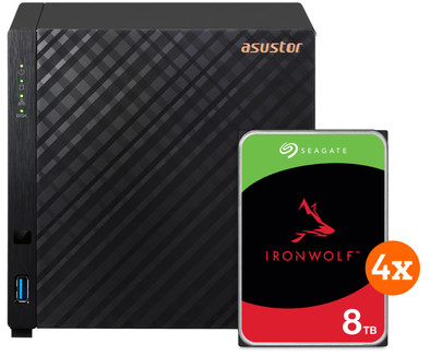 ASUSTOR AS1104T + Seagate Ironwolf 32TB (4x8TB) is nooit meer leverbaar