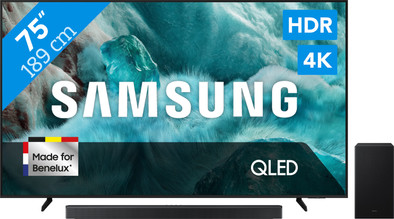 Samsung 75" QLED Q7F4 4K (2025) + Samsung HW-B750F (2025) is nooit meer leverbaar