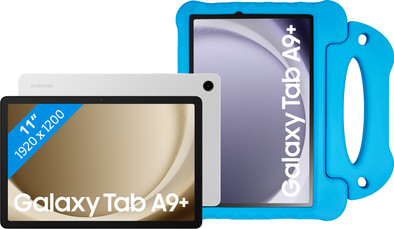 Samsung Galaxy Tab A9 Plus 11 inch 6GB/128GB Wifi Zilver + BlueBuilt Kids Cover Blauw is nooit meer leverbaar