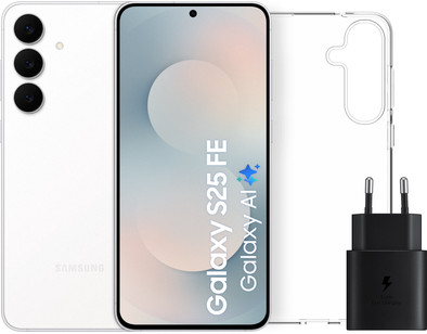 Samsung Galaxy S25 FE 256GB Wit 5G + Accessoirepakket is nooit meer leverbaar