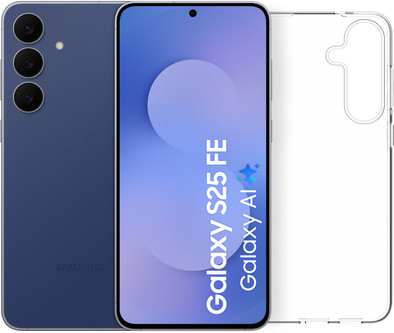 Samsung Galaxy S25 FE 256GB Donkerblauw 5G + BlueBuilt Back Cover Transparant is nooit meer leverbaar