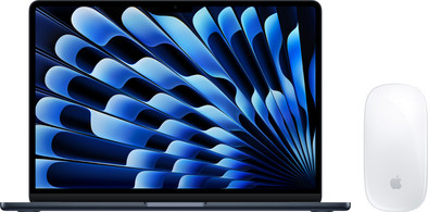 Apple MacBook Air 13 inch (2025) M4 (10/8) 16GB/256GB Middernacht QWERTY + Magic Mouse is nooit meer leverbaar
