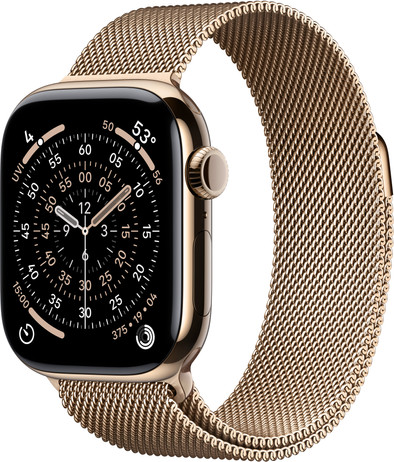 Apple Watch Series 11 Cellular 42mm Titanium  Goud Milanese Band is nooit meer leverbaar