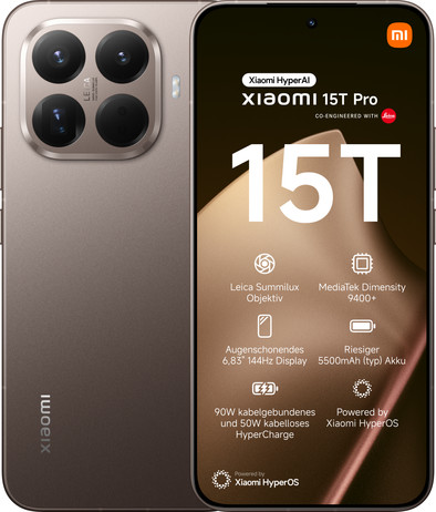 Xiaomi 15T Pro 512GB Mocha Gold 5G | Coolblue | Mobile phones
