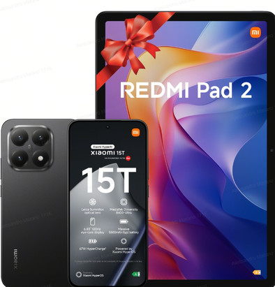 Xiaomi 15T 256 Zwart 5G + Redmi Pad 2 11 inch 256 GB Wifi Grijs is nooit meer leverbaar