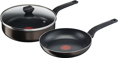 Tefal Easy Cook &amp; Clean Koekenpan 24 cm + Hapjespan met deksel 26 cm is nooit meer leverbaar