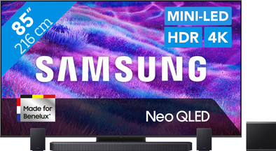 Samsung 85" Neo QLED QN80F 4K (2025) + Samsung HW-Q930F Zwart is nooit meer leverbaar