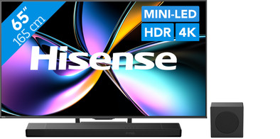 Hisense 65" ULED Mini-led U79Q PRO (2025) + Hisense AX3120Q is nooit meer leverbaar