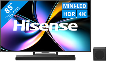 Hisense 85" ULED Mini-led U79Q PRO (2025) + Hisense AX3120Q is nooit meer leverbaar