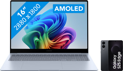 Samsung Galaxy Book4 Edge Copilot+ PC NP960XMB-KB1NL + Samsung Galaxy S25 Edge 256GB Zwart 5G is nooit meer leverbaar
