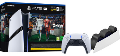 PlayStation 5 Pro Digital Edition + FC 26 + Extra Controller Wit + Oplaadstation is nooit meer leverbaar