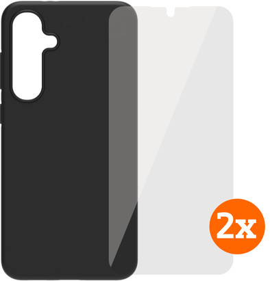 BlueBuilt Samsung Galaxy S24 FE Back Cover Zwart + Screenprotector Glas Duo Pack is nooit meer leverbaar