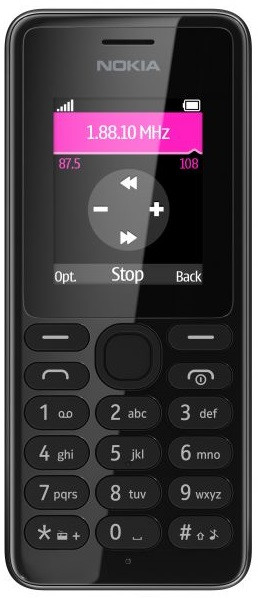Nokia 108 Zwart is nooit meer leverbaar