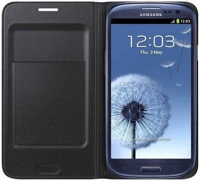 Samsung Galaxy S3 Flip Wallet Zwart is nooit meer leverbaar