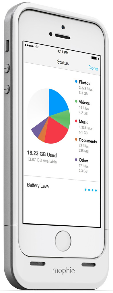 Mophie Space Pack 32GB Apple iPhone 5/5S Wit is nooit meer leverbaar