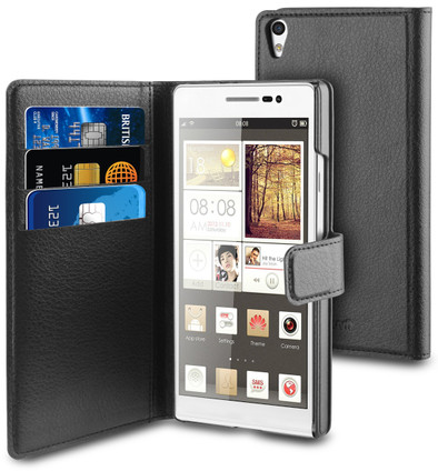 Muvit Folio Case Cardslots Huawei Ascend P7 Zwart is nooit meer leverbaar