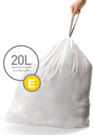 Simplehuman Afvalzak Code E Pocket Liners 20 Liter (60 stuks) is nooit meer leverbaar
