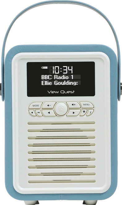 View Quest Retro Mini DAB+ Bluetooth Lichtblauw is nooit meer leverbaar