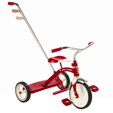 Radio Flyer Classic Red Tricycle met duwstang | Coolblue | Driewielers
