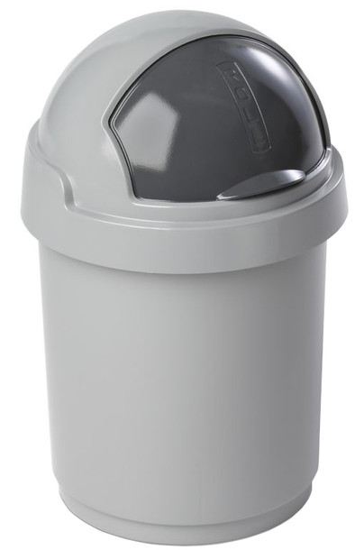 Plasticforte Mini prullenbakje - zilvergrijs- kunststof - 1.4L | Leen Bakker