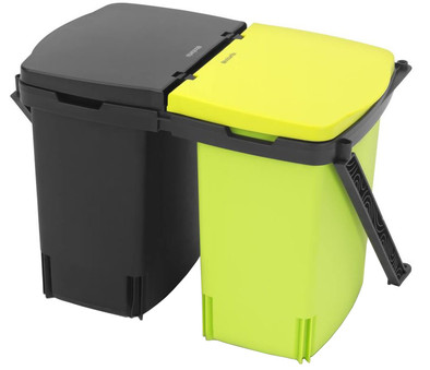 Brabantia Built-in Bin 10 + 10 Liter Zwart/Groen is nooit meer leverbaar