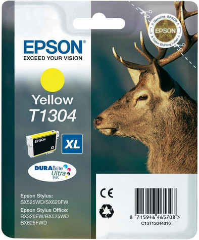 Epson T1304 XL Ink Cartridge Yellow (Geel) C13T130440 is nooit meer leverbaar