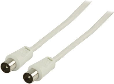 Valueline Coax Antennekabel Male - Male 5 meter wit is nooit meer leverbaar