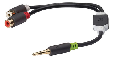 Konig Adapterkabel 3,5 mm Male - RCA Female 0,2 Meter Grijs is nooit meer leverbaar