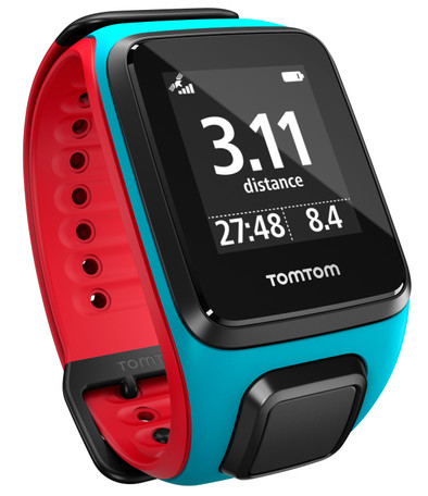 TomTom Runner 2 Cardio + Music Scuba Blue/Red - L is nooit meer leverbaar