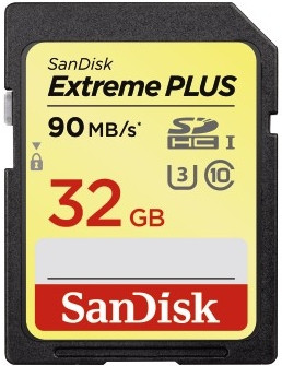 Sandisk SDHC Extreme Plus 32GB 90MB/s Class 10 is nooit meer leverbaar