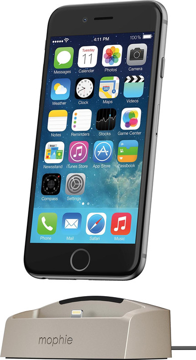 Mophie Desktop Charging Dock Apple iPhone Goud is nooit meer leverbaar