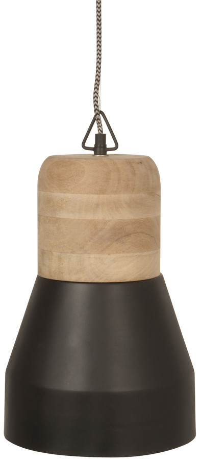 Leitmotiv Bold Hanglamp Hout Zwart 27 cm is nooit meer leverbaar