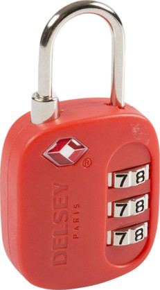 Delsey Travel Necessities TSA 3-Digit Padlock (USA) Red is nooit meer leverbaar