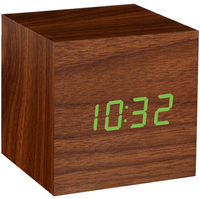Gingko Cube Click Clock Walnoot&#x2F;Groen is nooit meer leverbaar