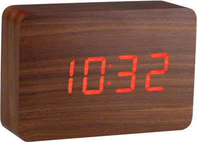 Gingko Brick Click Clock Walnoot/Rood is nooit meer leverbaar