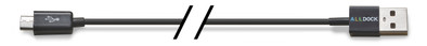Alldock Micro USB Kabel 35 cm Zwart is nooit meer leverbaar