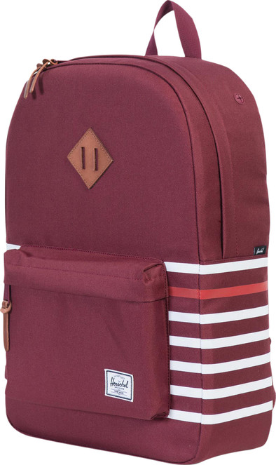 Herschel Heritage Windsor Wine Offset Stripe/Veg Tan Leather is nooit meer leverbaar